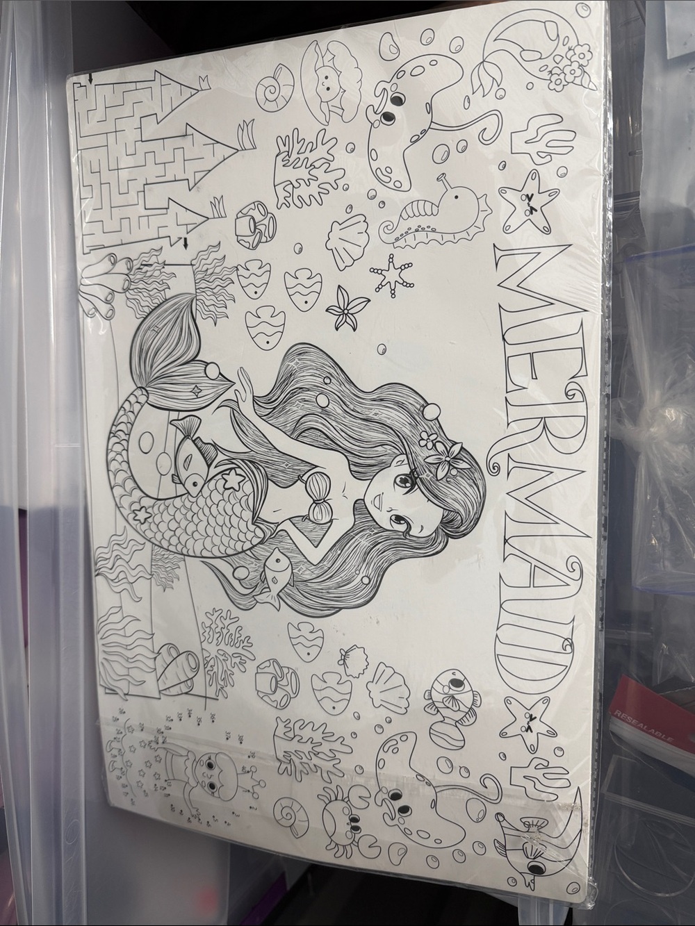 15 count Mermaid Placemats activity coloring placemats maze connect the dot new
